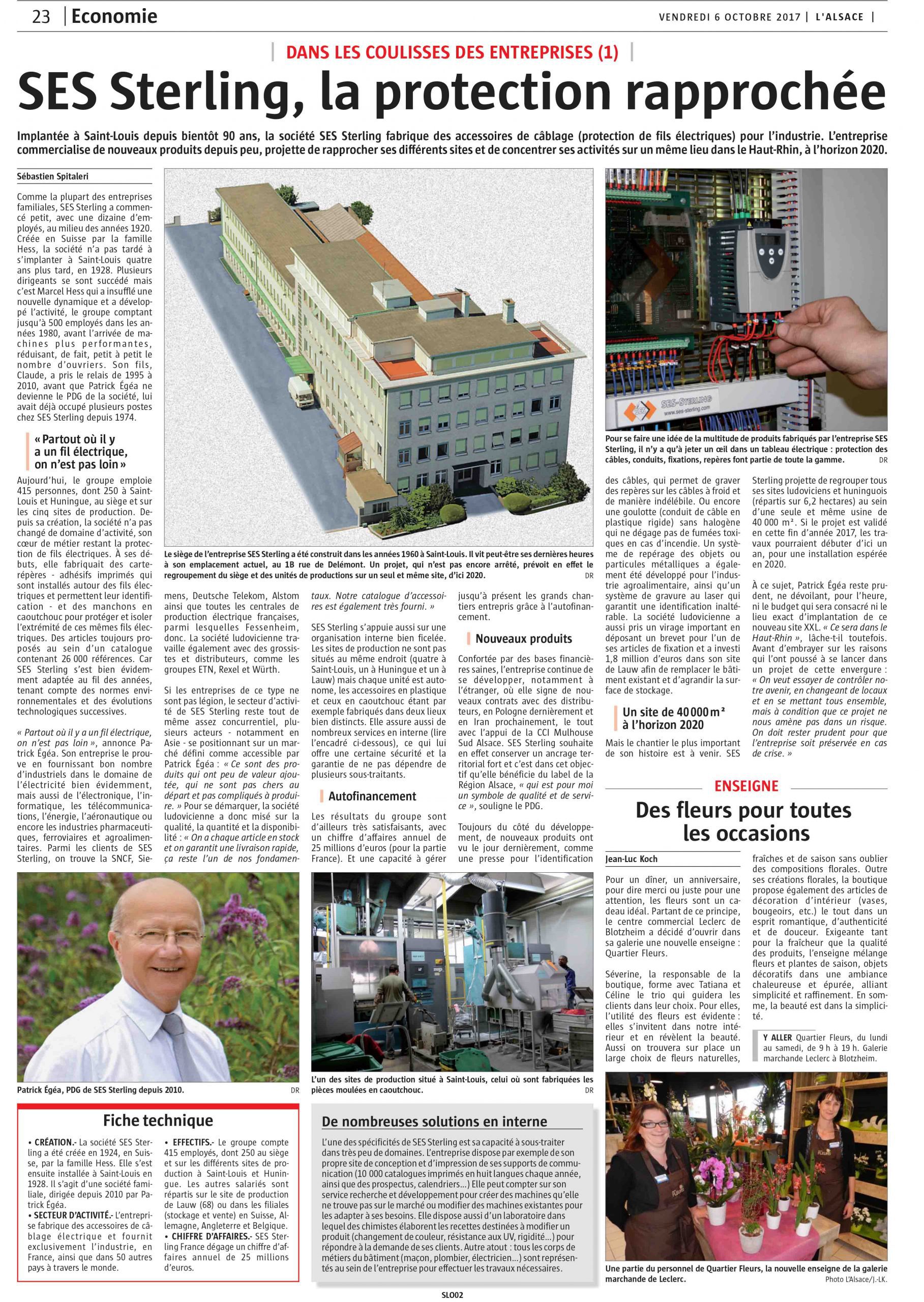 Dans les coulisses d'SES-STERLING (L'Alsace - Octobre 2018)