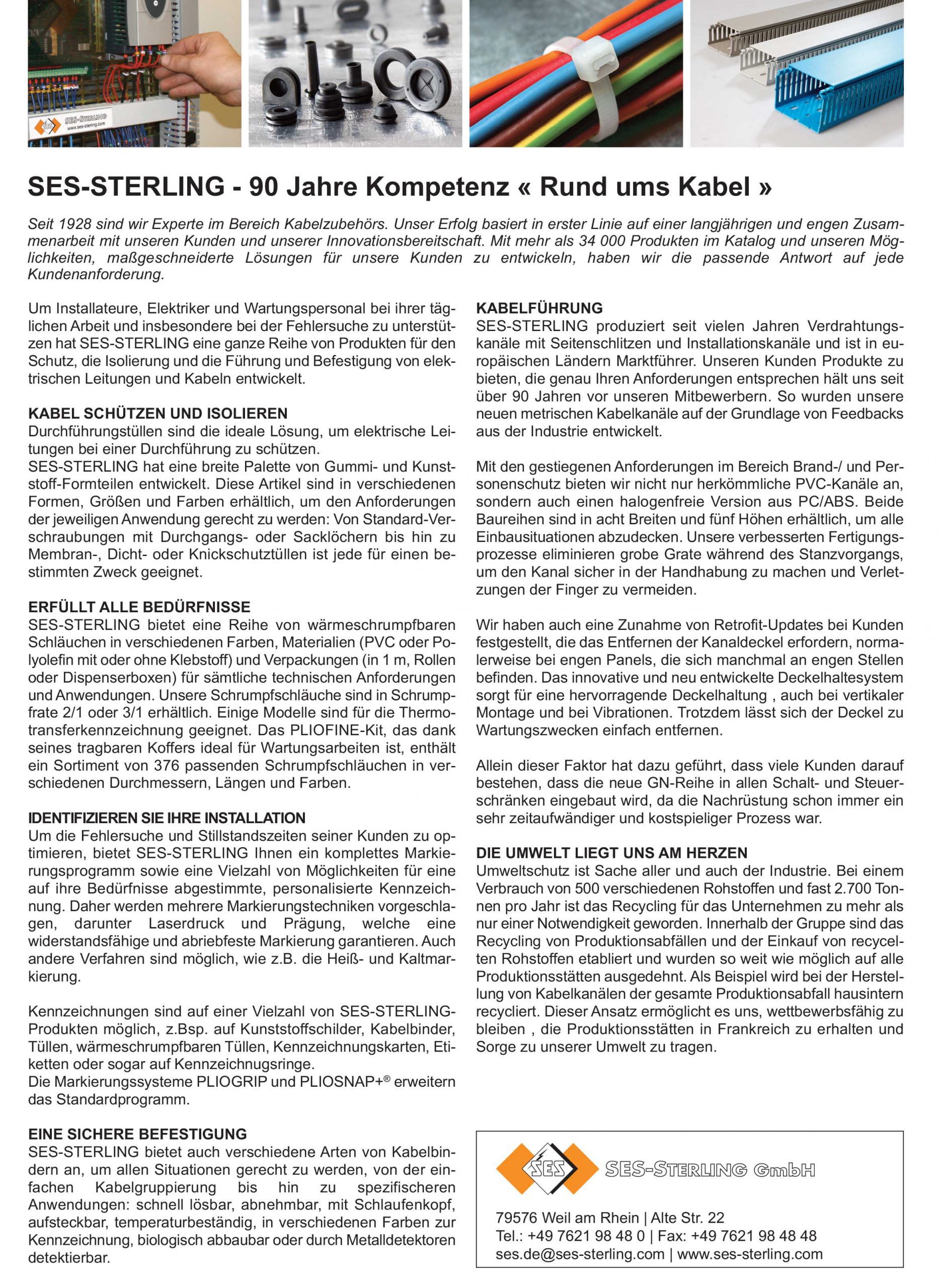 Schaltschrankbau - Juni 2019 SES-STERLING - 90 Jahre Kompetenz (Schaltschrankbau - Juni 2019)