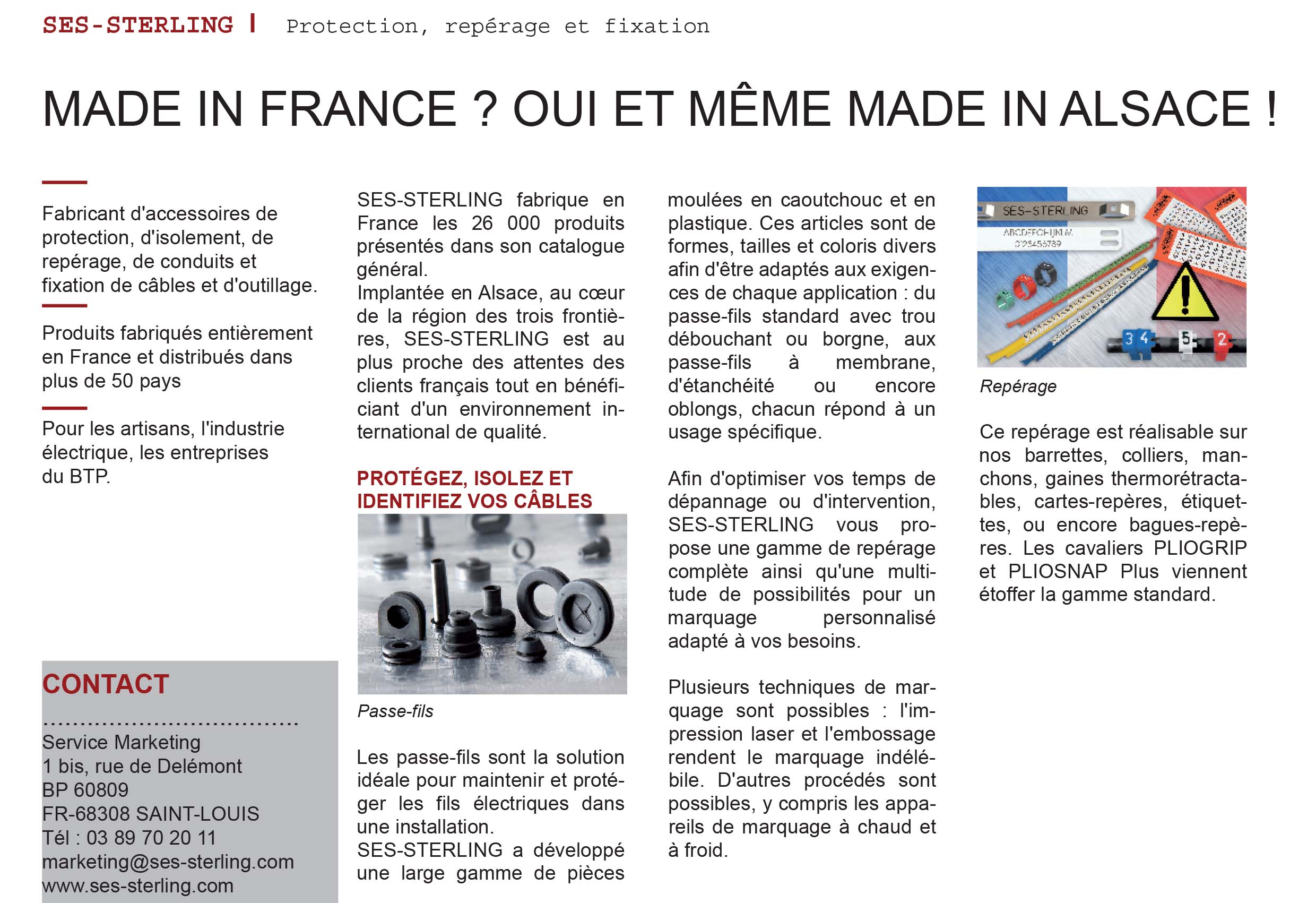 L'usine nouvelle - Janvier 2018 L'usine nouvelle -Janvier 2018 : SES-STERLING made in France