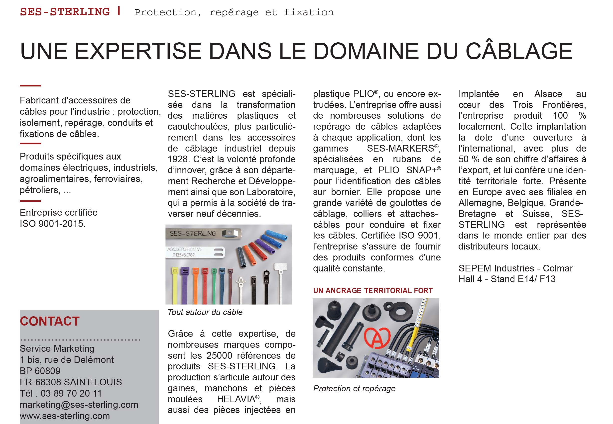 L'usine nouvelle - Avril 2018 SES-STERLING : Une expertise historique (L'usine nouvelle -Avril 2018)