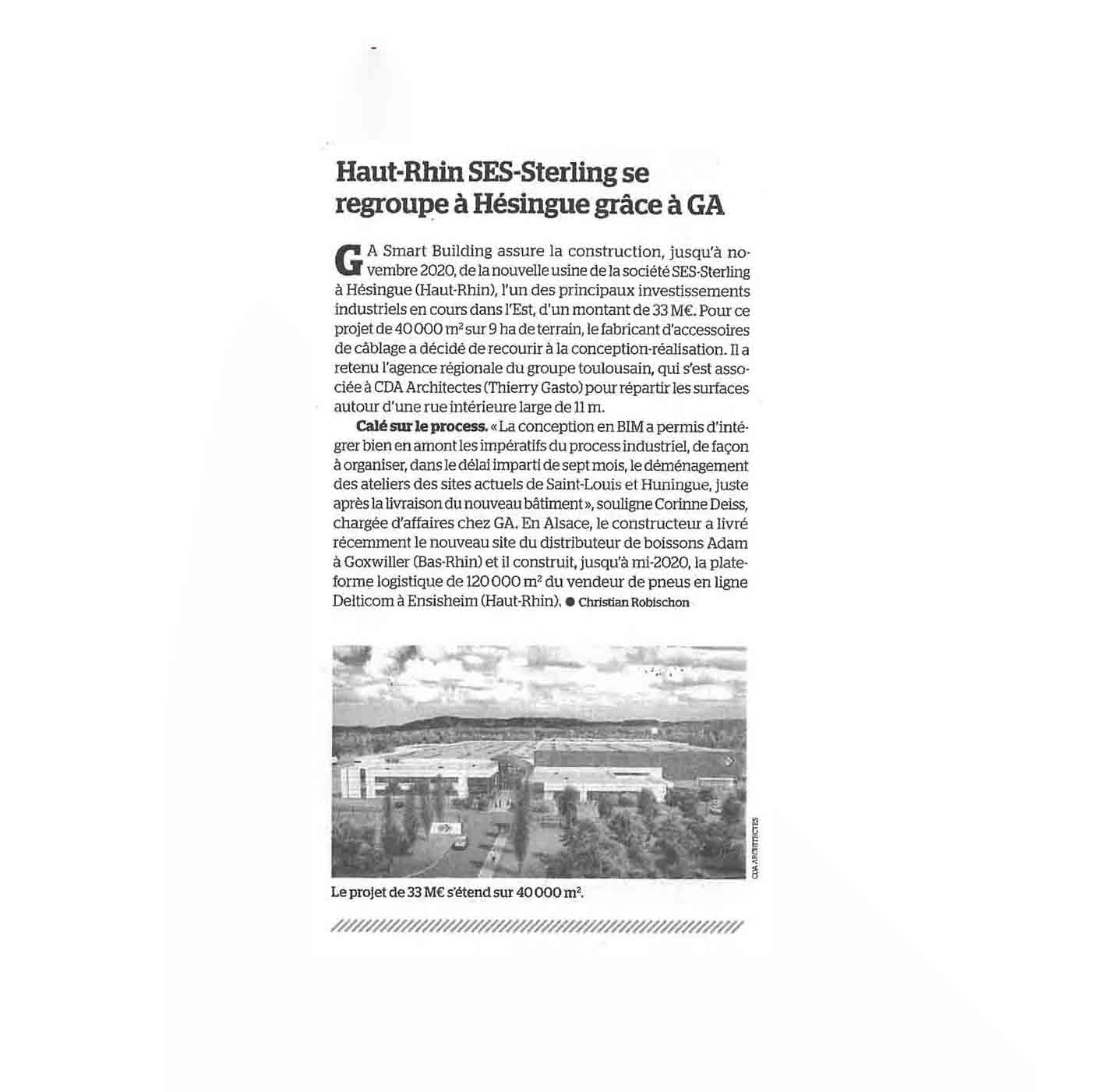 Le nouveau siège SES-STERLING (Le moniteur - Décembre 2019)