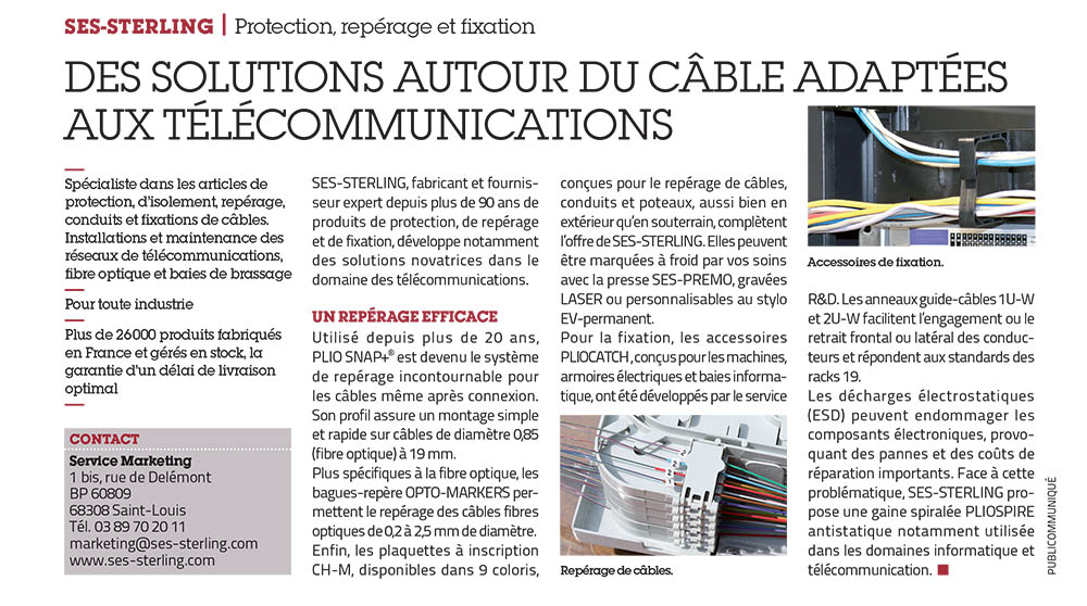 Des solutionsde repérage et guidage de cable dans l'industrie de la fibre et des télécommunications