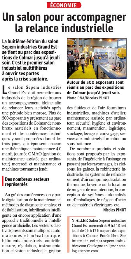 16-06-21-SEPEM-SES-STERLING SES-STERLING au salon SEPEM de Colmar du 15 au 17 juin 2021 (DNA - juin 2021)
