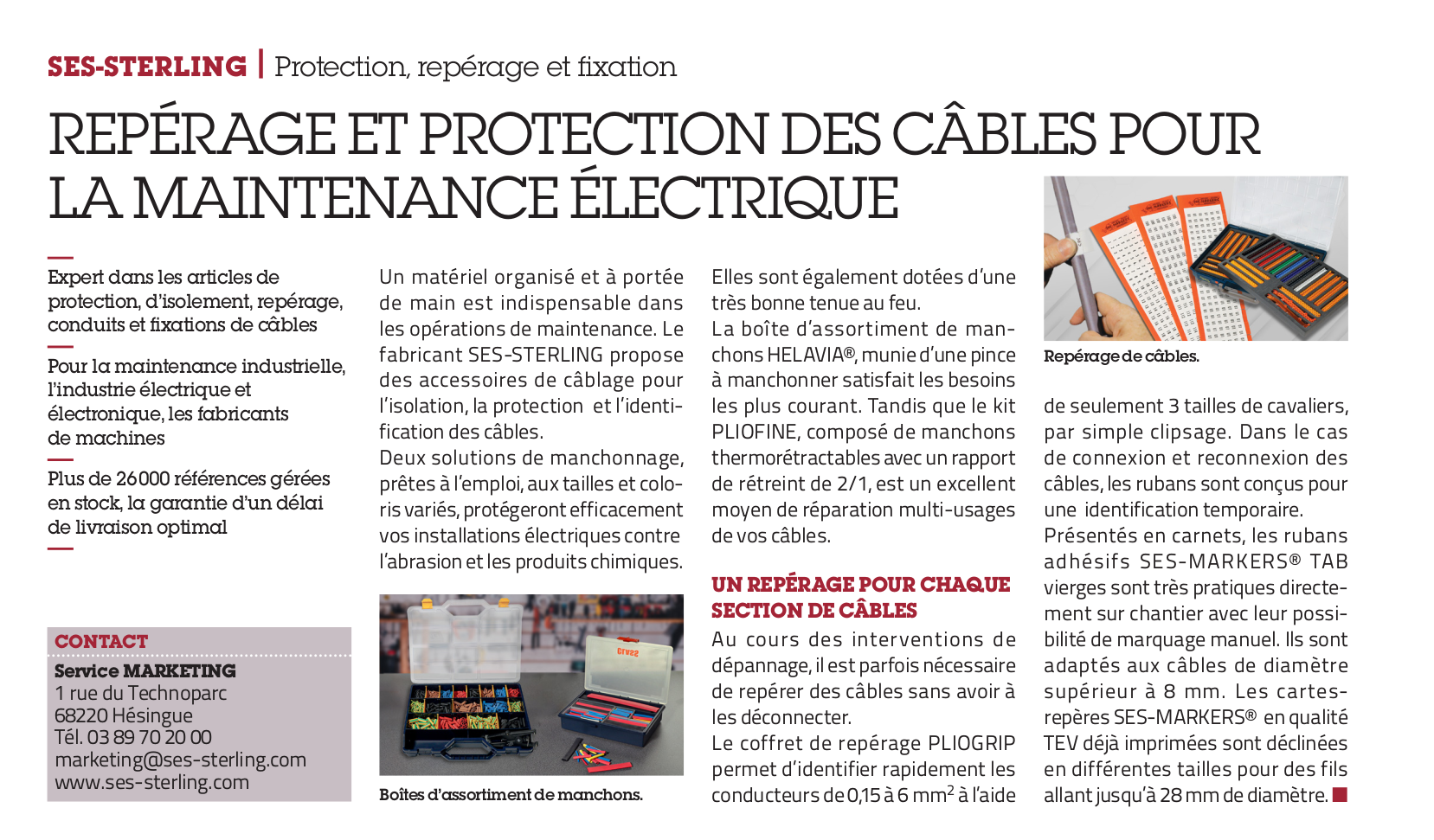 Repérage et protection des câbles pour la maintenance électrique (Usine Nouvelle - janvier 2024)